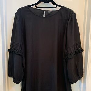 Ann Taylor black blouse with lace inset 3/4 sleeves